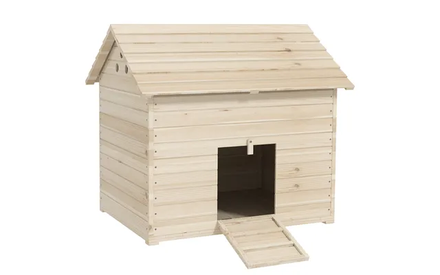 Pawhut Wooden Duck House Poultry Coop For 2-4 Ducks With Openable Roof Raised Feet Air Holes Natural Aosom Uk
