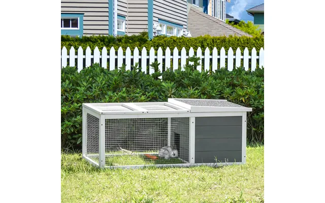 Pawhut Wooden Guinea Pigs Hutches Small Guinea Pigs Hutches Pet Run Cover - With Uv-resistant Asphalt Roof & Water-repel