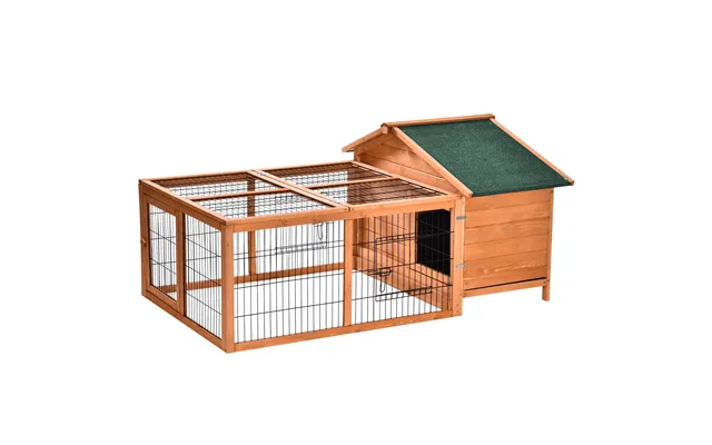 Pawhut Wooden Rabbit Hutch Outdoor - Guinea Pig Hutch
