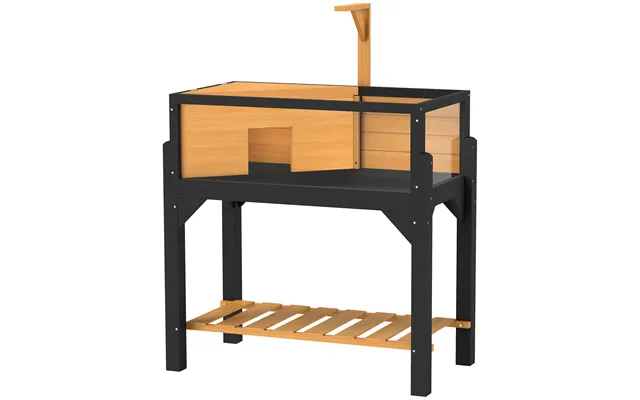 Pawhut Wooden Tortoise House With Storage Shelf - Clear Observation Windows product image