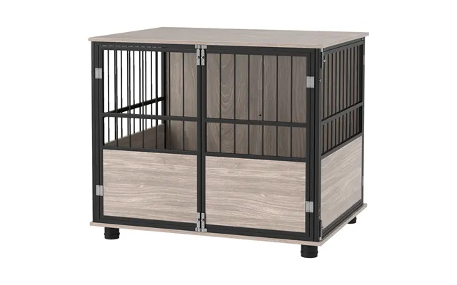 Pawhut Xl Dog Crate Dog Cage End Table Indoor With 3 Doors Soft Washable Cushion - For Large Sized Dogs