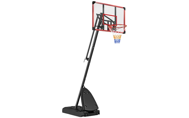Sportnow 2.4-2.9m Adjustable Basketball Hoop And Stand With Weighted Base - Portable On Wheels