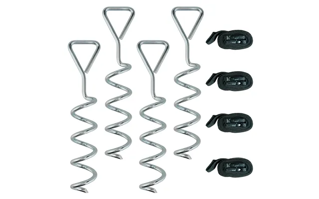 Sportnow 4pcs Trampoline Anchor Kit - 32 Cm Galvanised Trampoline Stakes