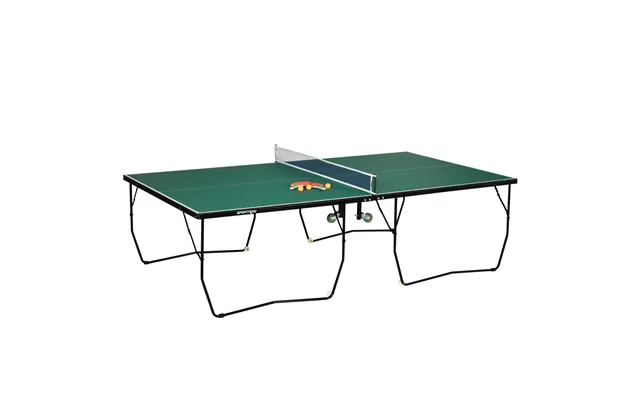 Sportnow 9ft Outdoor Folding Table, Tennis Table, With 8 Wheels, For Indoor And Outdoor Use - Green