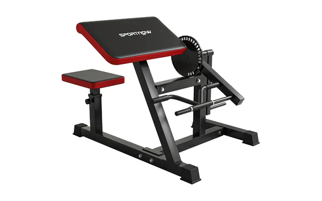 Sportnow Adjustable Preacher Curl Bench - Multi-functional Weight Bench With Handlebar And Elbow Cushion For Home And Ou