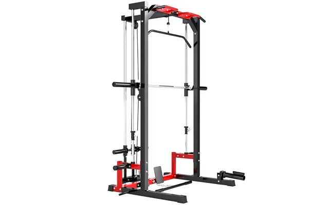 Sportnow Cable Crossover Machine - Multi-function Power Rack With Pull Up Bar