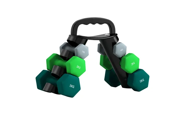 Sportnow Dumbbells Set With Carry Storage Rack - Set Of 6 Weights For Home Gym Kettlebell Training Weight Lifting Exerci