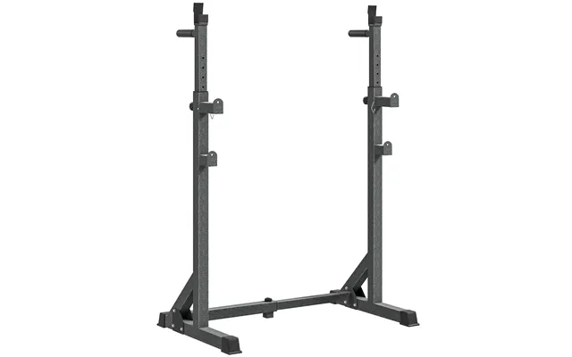 Sportnow Heavy Duty Barbell Squat Rack With Adjustable Dip Station - Multifunctional Power Stand For Home Gym