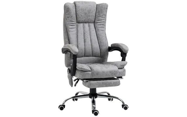Vinsetto 6-points Massage Office Chair W Vibrating & Heating - Microfibre Executive Office Chair With Manual Footrest
