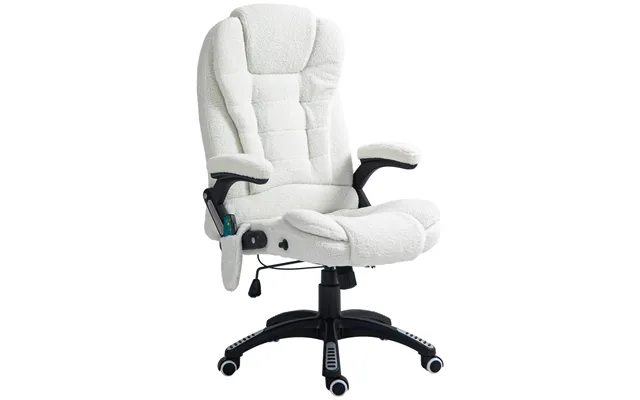 Vinsetto Boucle Six-point Massage Office Chair - White Aosom Uk
