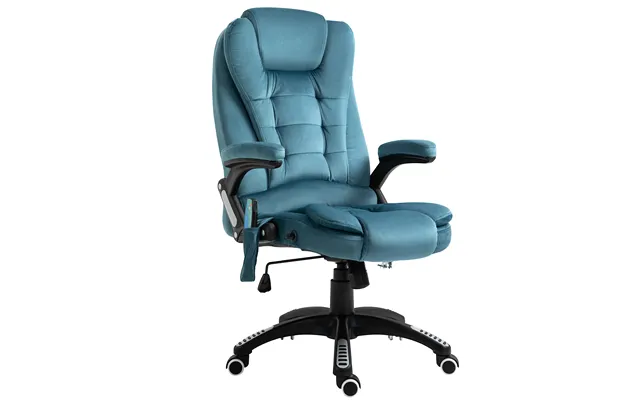 Vinsetto Heated Massage Office Chair - Velvet-feel Fabric Executive Office Chair With 6 Massage Points