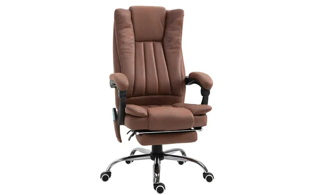 Vinsetto High Back Vibration Massage Office Chair - Heated Reclining Leathaire Fabric Chair W Footrest