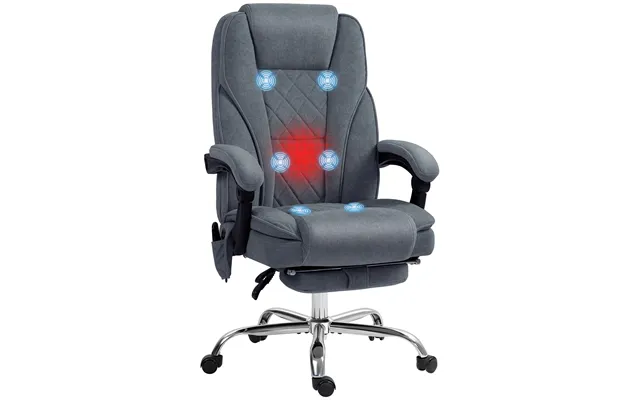 Vinsetto Massage Office Chair - Heated Reclining Computer Chair With Adjustable Height And Footrest