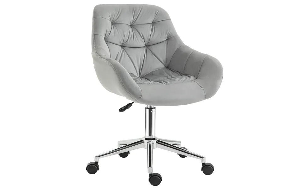 Vinsetto Velvet Ergonomic Office Chair Adjustable Comfy Desk Chair With Arm And Back Support For Home - Grey Aosom Uk