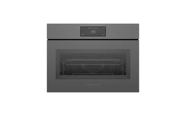 Fisher & Paykel Om60nmung5 60cm Series 11 Handleless Compact Combi-microwave Oven In Grey