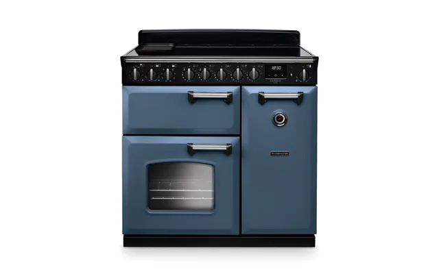 Rangemaster Cldl90eipstb Cm1 Classic Deluxe 90cm Induction Range Cooker In Stone Blue Chrome Trim