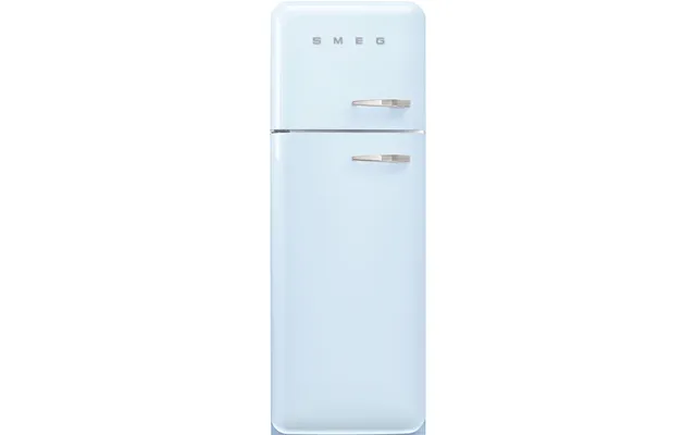 Smeg Fab30lpb6uk 50's Style 60cm Freestanding Fridge Freezer Left Hand Hinge In Pastel Blue