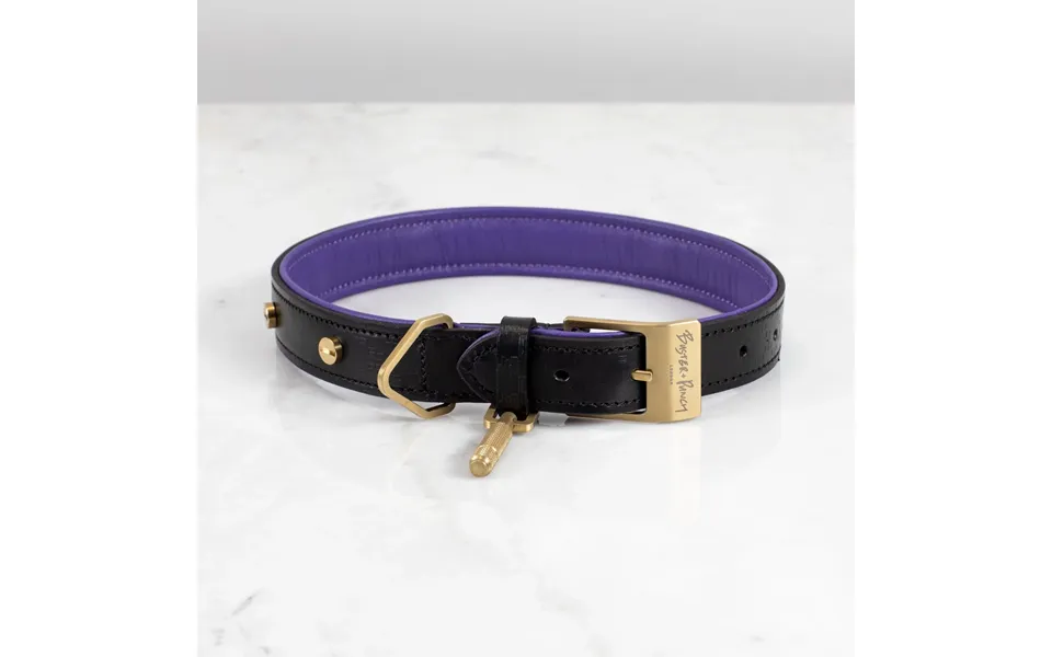 Buster Punch Rpa-02771 Hand Crafted - Medium Dog Collar Black Purple