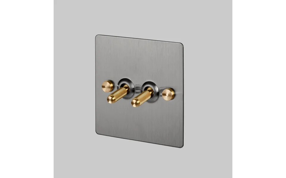 Buster Punch Uk-to-co-2g-st-br-a 2g Toggle Light Switch Steel - Brass