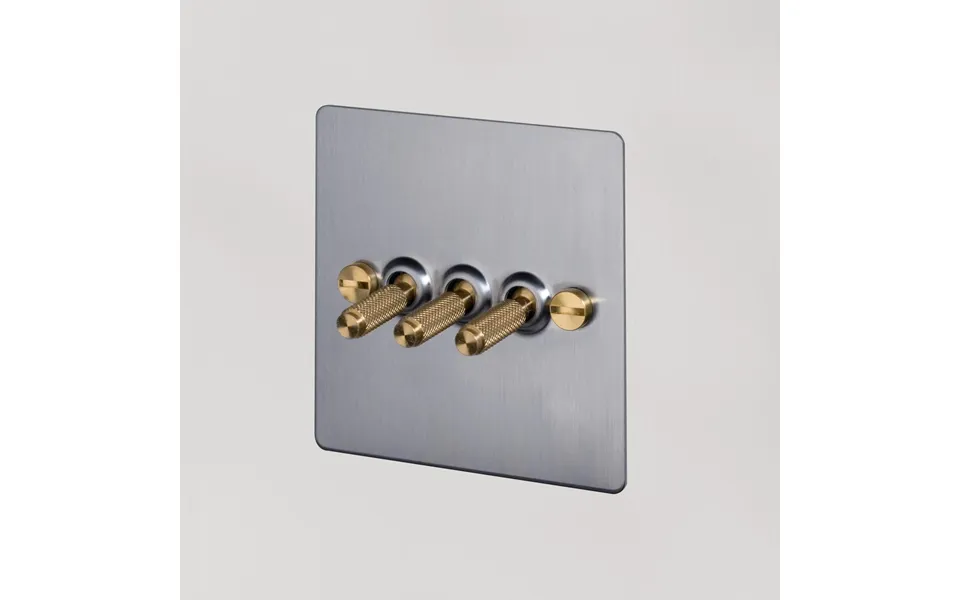 Buster Punch Uk-to-co-3g-st-br-a 3g Toggle Light Switch Steel - Brass