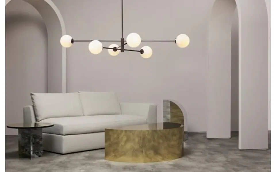 Cto Lighting Trevi Large Pendant Light Antique Bronze With Matt Opal Glass