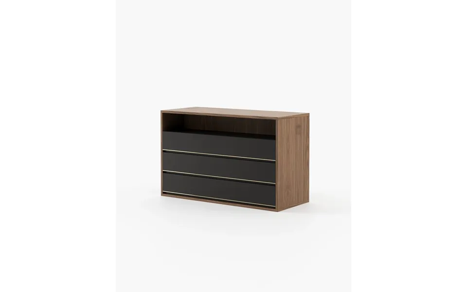 Laskasas Bowen Set Of 3 Chest Of Drawers Walnut Veneer Matte