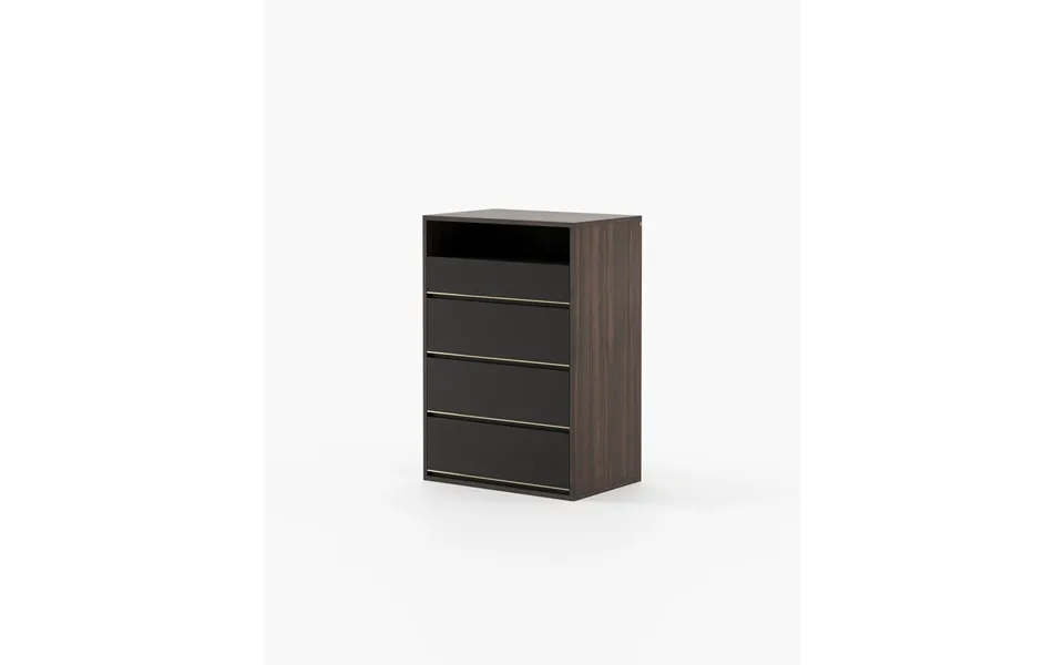 Laskasas Bowen Tallboy Chest Of Drawers Smoked Eucalyptus Veneer Matte