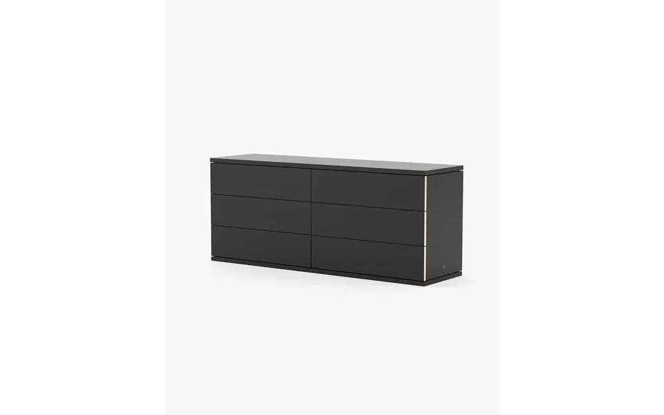 Laskasas Cairo Set Of 6 Chest Of Drawers Black Lacquer Matte