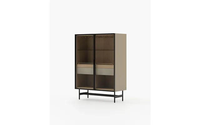 Laskasas Morrison Bar Cabinet Beige Grey Lacquer Matte
