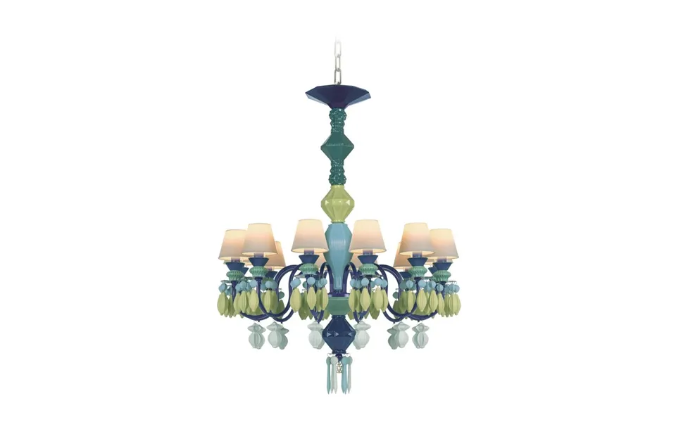 Lladro Belle De Nuit 12 Lights Chandelier Green