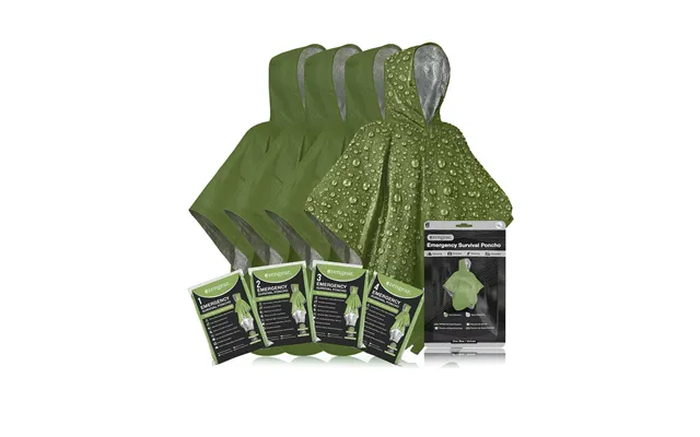 Emergency Survival Foil Poncho 4pc - Reversible