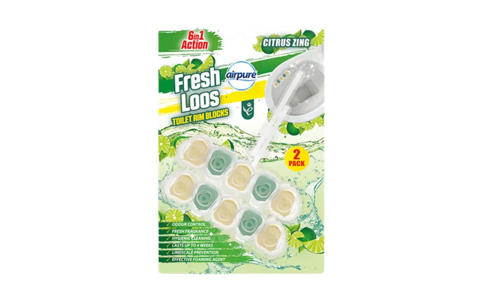 Airpure Fresh Loos 6-in-1 Action Toilet Rim Block - Assorted