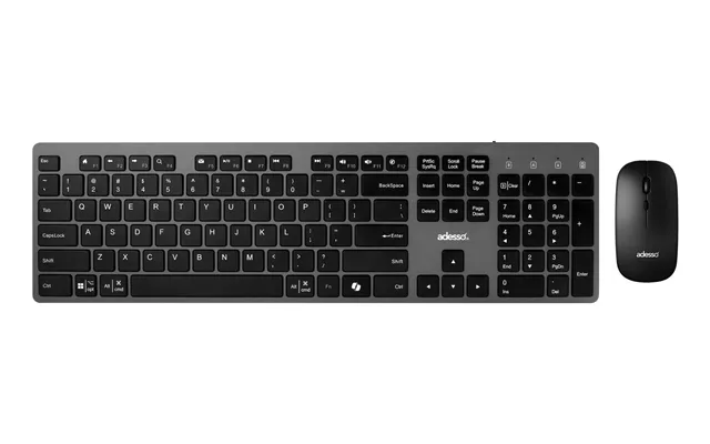 Adesso Wkb-7300cb Keyboard Mouse Included Office Rf Wireless Qwerty Uk English Black