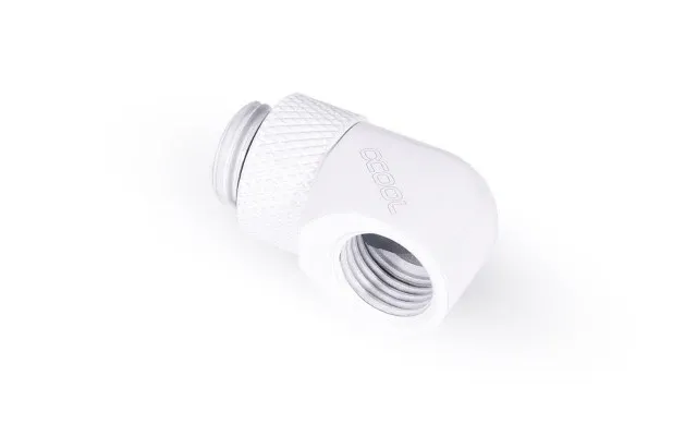 Alphacool Eiszapfen L-connector Rotatable G1 4 Outer Thread To G1 4 Inner Thread - White