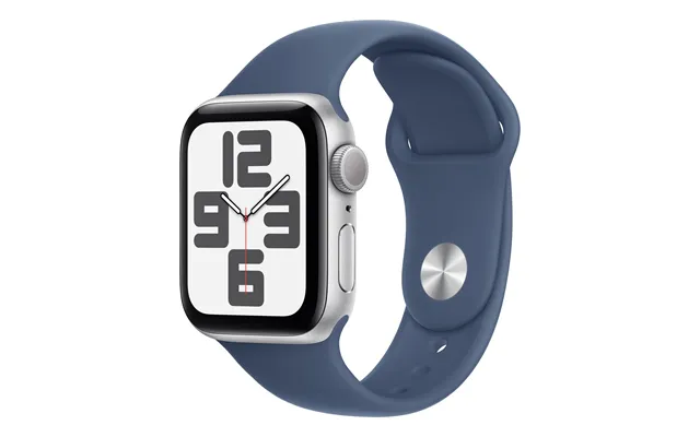 Apple Watch Se Gps 40mm Silver Aluminium Case With Denim Sport Band - S M