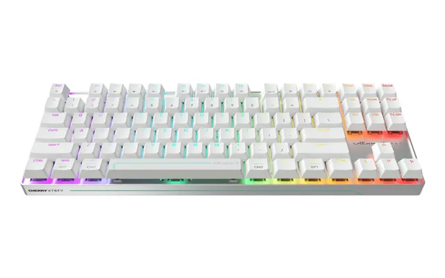Cherry Mx 8.2 Pro Tmr Wireless Keyboard Gaming Usb Rf Wireless Bluetooth Qwerty Us International Silver - White
