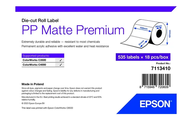 Epson Pp Matte Label Premium - Die-cut Roll