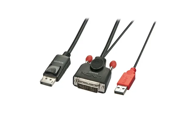 Lindy 3m Dvi-d With Usb To Dp Active Adapter Cable - Black