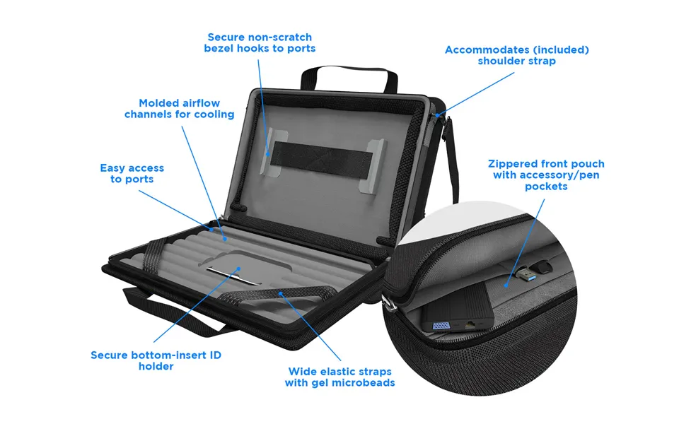 Maxcases Explorer 5 Work-in Case W Pocket 14 W Shoulder Strap Black