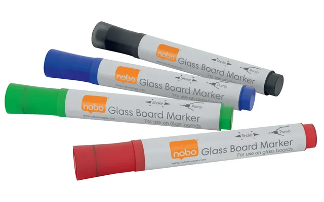 Nobo Glass Whiteboard Markers 4 Pcs