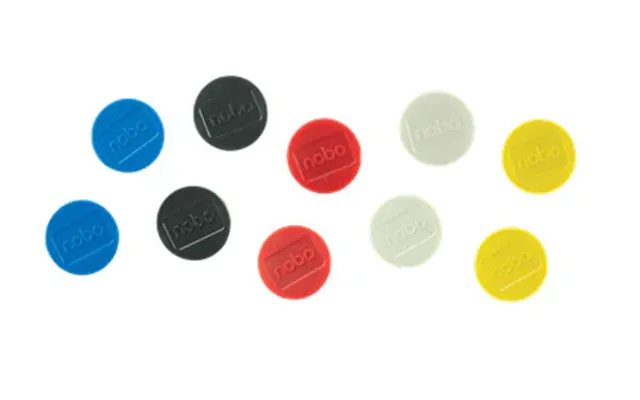 Nobo Magnetic Whiteboard Magnets 10 Pack 38mm Coloured Magnets