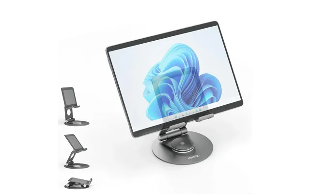 Plugable Technologies Swivel Tablet Stand Holder - 360 Rotating Base Tablet Holder For Phones And Tablets Up To 12