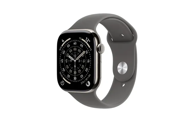 Apple Watch Series 11 Gps Cellular 42mm Natural Titanium Case With Stone Grey Sport Band - S M
