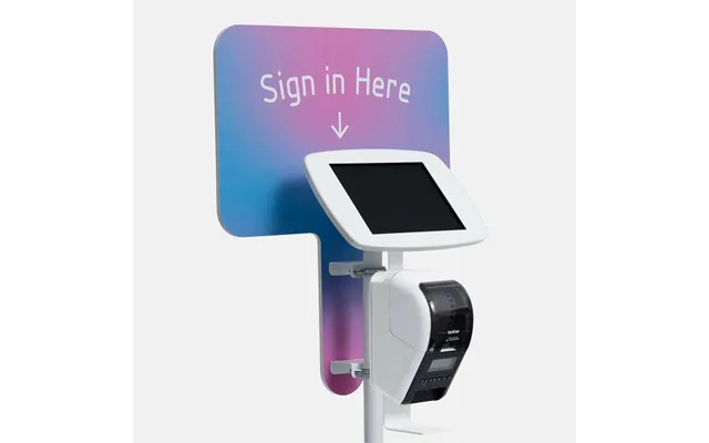 Bouncepad Floorstanding With Brother Printer Mount And Branding Board Inc Usb Cable Exposed Front Camera And Home Button