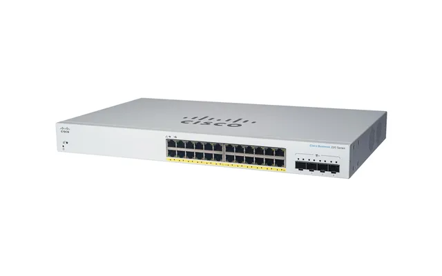 Cisco Business Cbs220-24fp-4g Smart Switch 24 Port Ge Full Poe 4x1g Sfp 3-year Limited Hardware Warranty Cbs220-24fp-4g-