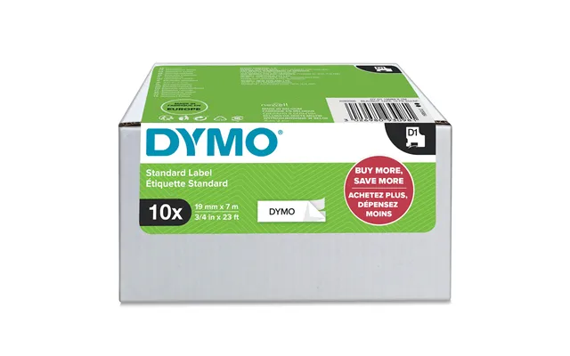 Dymo Authentic D1 Labels Black Print On White 19mm X 7m Self-adhesive Labels For Labelmanager Label Printers 10 Count