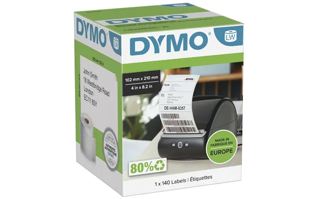 Dymo Authentic Labelwriter Dhl Shipping Labels 102 Mm X 210 Mm Self Adhesive Roll Of 140 Easy-peel Labels For Labelwrite