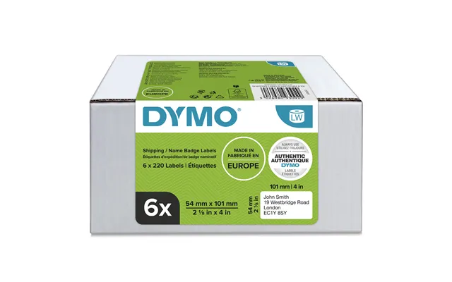 Dymo Authentic Labelwriter Large Shipping Labels Name Badges 54mm X 101mm 6 Rolls Of 220 Easy-peel Labels 1,320 Count Se