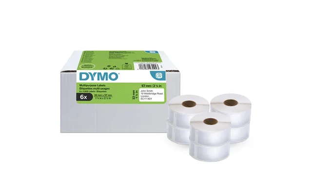 Dymo Authentic Labelwriter Multi-purpose Labels32mm X 57mm6 Rolls Of 1,000 Easy-peel Labels 6,000 Count Self-adhesivefor