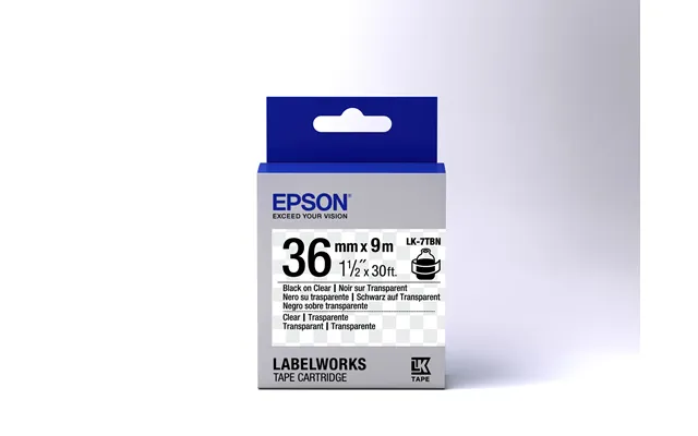 Epson Label Cartridge Transparent Lk-7tbn Black Transparent 36mm 9m
